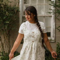 Handmade nursing friendly linen dress. Structured bodice with pockets. Perfect for the sustainable closet.